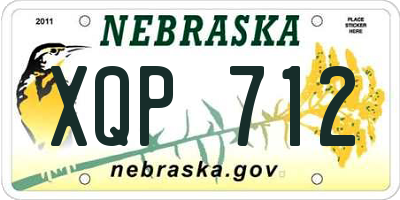 NE license plate XQP712