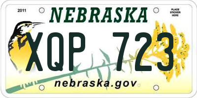 NE license plate XQP723
