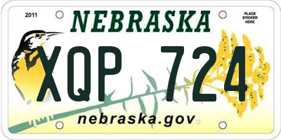 NE license plate XQP724
