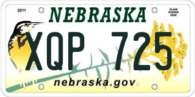 NE license plate XQP725