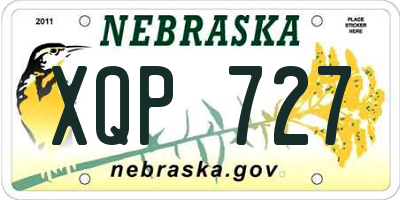 NE license plate XQP727