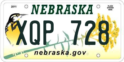 NE license plate XQP728