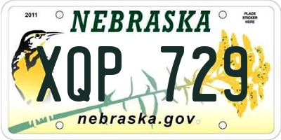 NE license plate XQP729