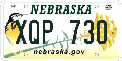 NE license plate XQP730