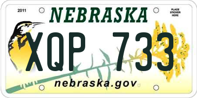 NE license plate XQP733