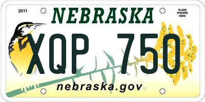 NE license plate XQP750