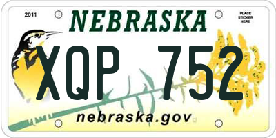 NE license plate XQP752