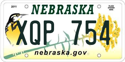 NE license plate XQP754