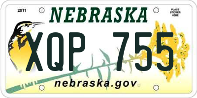NE license plate XQP755