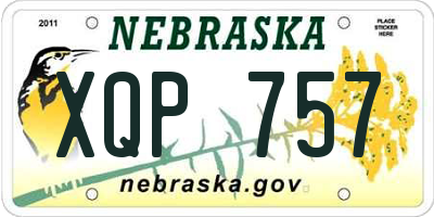 NE license plate XQP757