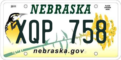 NE license plate XQP758