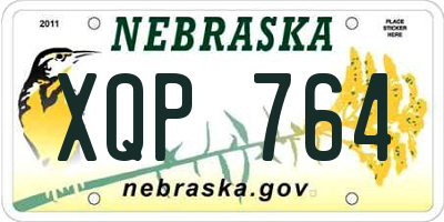 NE license plate XQP764