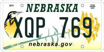 NE license plate XQP769