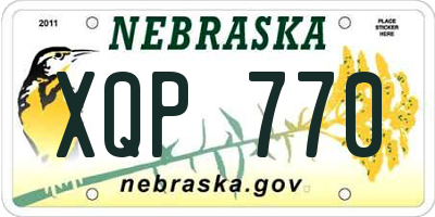 NE license plate XQP770