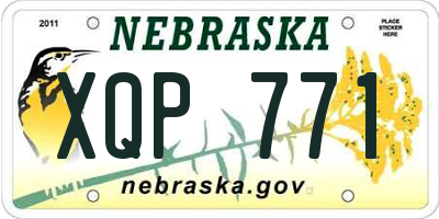 NE license plate XQP771