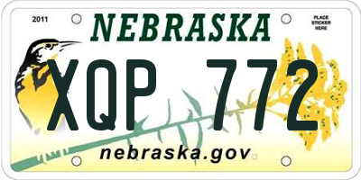 NE license plate XQP772