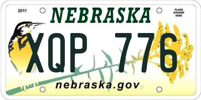 NE license plate XQP776