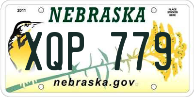 NE license plate XQP779