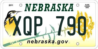 NE license plate XQP790