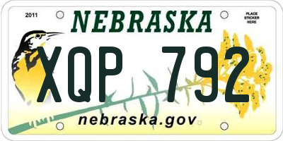 NE license plate XQP792
