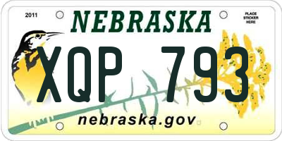 NE license plate XQP793