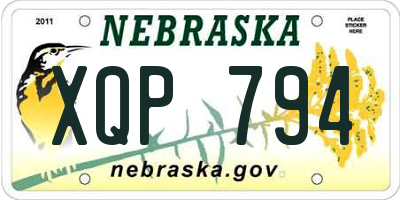NE license plate XQP794