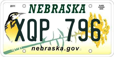 NE license plate XQP796