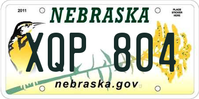 NE license plate XQP804