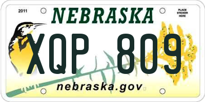 NE license plate XQP809