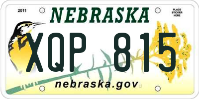 NE license plate XQP815