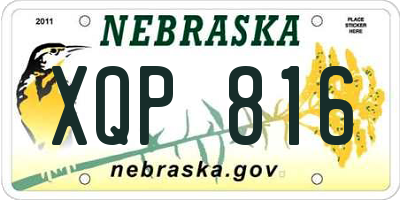 NE license plate XQP816