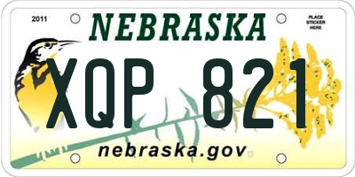 NE license plate XQP821