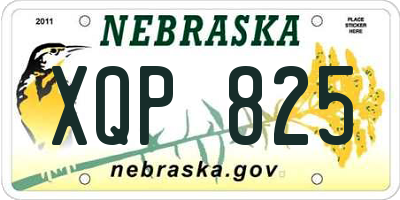 NE license plate XQP825