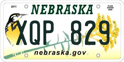 NE license plate XQP829