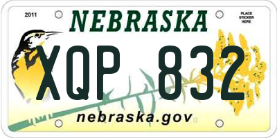 NE license plate XQP832