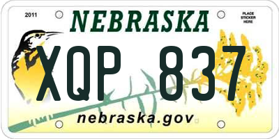 NE license plate XQP837