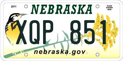 NE license plate XQP851