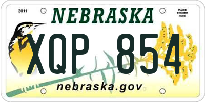 NE license plate XQP854