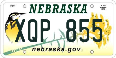 NE license plate XQP855