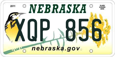 NE license plate XQP856