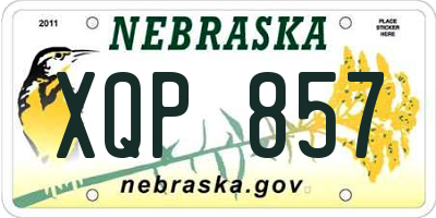 NE license plate XQP857