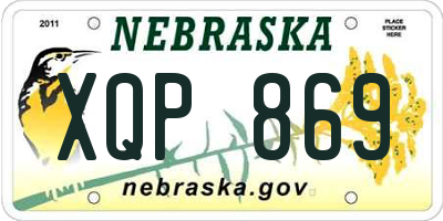 NE license plate XQP869