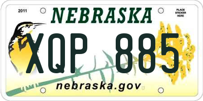 NE license plate XQP885