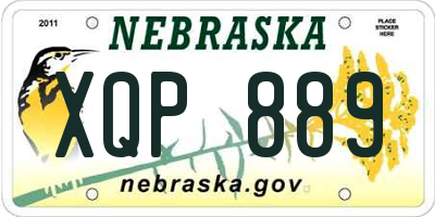 NE license plate XQP889