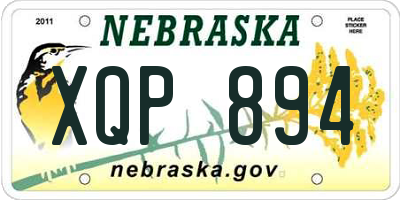 NE license plate XQP894
