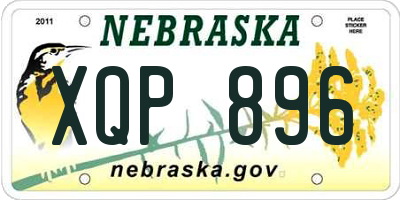 NE license plate XQP896