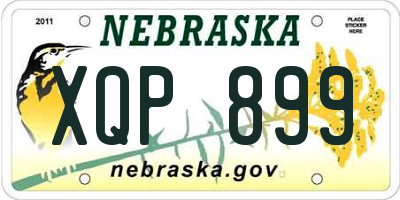 NE license plate XQP899