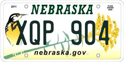 NE license plate XQP904