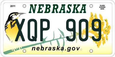NE license plate XQP909