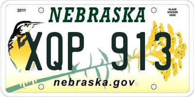 NE license plate XQP913